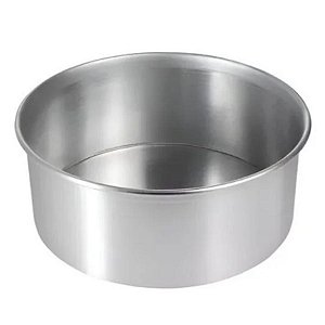 Forma Redonda Reta Fundo Fixo de Alumínio - 23x8cm - 1 unidade - Goldpan Formas - Rizzo