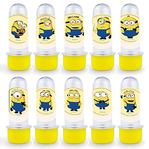 Mini Tubete Lembrancinha Festa Minions 2 - 8cm - 20 unidades - Amarelo - Rizzo Balões