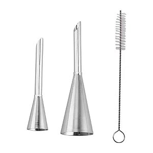 Kit Bico De Confeitar Recheador - FT267 - 1 unidade - Silver Plastic - Rizzo