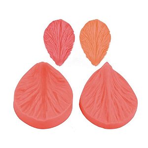Molde De Silicone Confeitaria - Folha - FT176 - 1 unidade - Silver Plastic - Rizzo