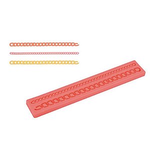 Molde De Silicone Confeitaria - Corrente  - FT161 - 1 unidade - Silver Plastic - Rizzo