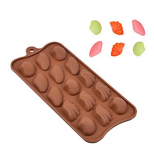 Molde Silicone Chocolate - Conchas Sortidas - FT014 - 1 unidade - Silver Plastic - Rizzo