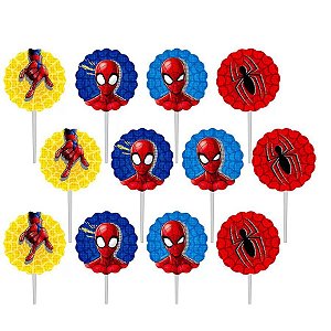 Pick Decorativo para Doces - Spider-Man - Marvel - 12 unidades - Disney Original - Rizzo
