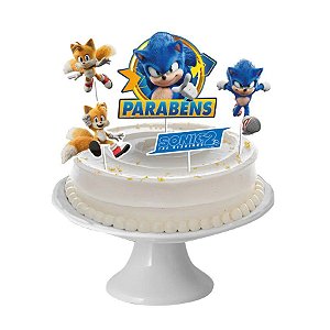 Topo de Bolo - Sonic 2 - 5 unidades - Regina - Rizzo