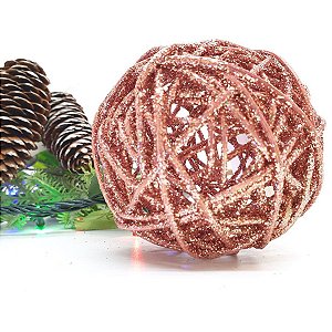 Bola de Natal Ratan Rose Gold - ø 10 cm - 1 unidade - Cromus - Rizzo