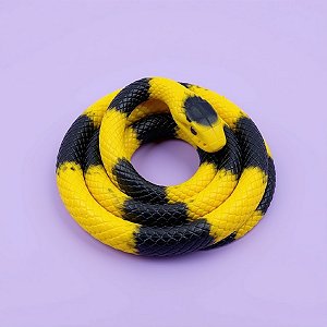 Cobra Redonda de Borracha Cor Amarelo e Preto - 1 Unidade - Rizzo