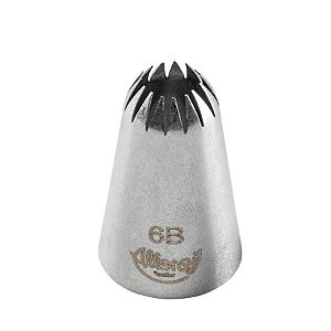 Bicos Para Confeitar - Pitanga Aberta - Aço Inox - Nº6B  - 1 unidade - Cromus Allonsy - Rizzo Balões