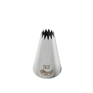 Bicos Para Confeitar - Pitanga Aberta - Aço Inox - Nº32  - 1 unidade - Cromus Allonsy - Rizzo Balões