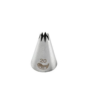 Bicos Para Confeitar - Pitanga Aberta - Aço Inox - Nº20  - 1 unidade - Cromus Allonsy - Rizzo Balões