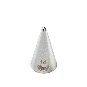 Bicos Para Confeitar - Pitanga Aberta - Aço Inox - Nº14  - 1 unidade - Cromus Allonsy - Rizzo Balões