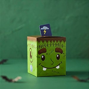 Caixa Pop-Up para Lembrancinhas Halloween Verde - "Frank Frankstein" - 10 unidades - Ideia - Rizzo