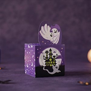 Caixa Pop-Up para Lembrancinhas Halloween Roxa - "Castelo Assombrado" - 10 unidades - Ideia - Rizzo