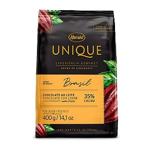 Chocolate em Gotas 35% Cacau Ao Leite Brasil - Unique - 400g - 01 Unidade - Harald - Rizzo