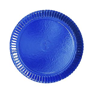 Prato para Doces de Papelão Laminado Azul Escuro P5 - 1 Unidade - Rizzo