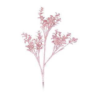 Galhos Grandes - Folhas Glitter - Rose - 1 unidade - Cromus - Rizzo Balões