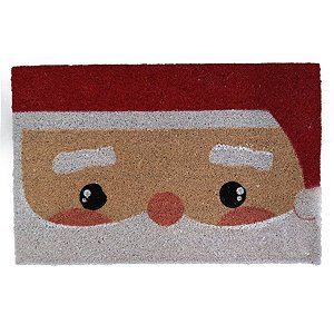 Capacho De Fibra - Rosto Noel -60 x 40cm - 1 unidade - Cromus - Rizzo Balões