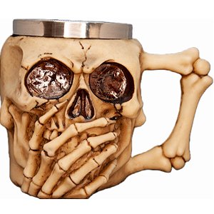 Caneca Caveira Rindo - "Caveira Rindo"  -  450mL - 01 Unidade - Rizzo (olho pintado)