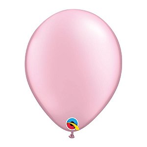 Balão de Festa Látex Liso Pearl (Perolado) - Pink (Rosa) - Qualatex - Rizzo Balões