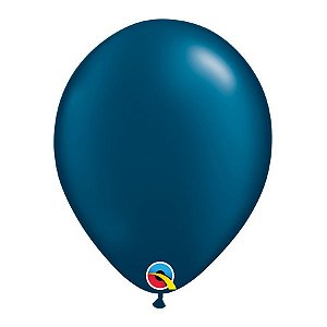Balão de Festa Látex Liso Pearl (Perolado) - Midnight Blue (Azul noite) - Qualatex - Rizzo Balões