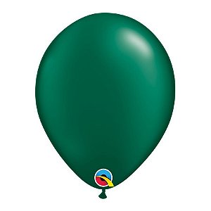 Balão de Festa Látex Liso Pearl (Perolado) - Forest Green (Verde Floresta) - Qualatex - Rizzo Balões