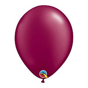 Balão de Festa Látex Liso Pearl (Perolado) - Burgundy (Vinho) - Qualatex - Rizzo Balões