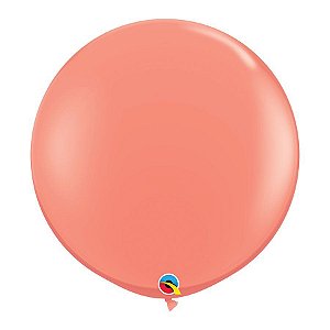 Balão Gigante de Festa em Látex 3ft (90 cm) - Coral (Coral) - 2 Unidades - Qualatex - Rizzo Balões