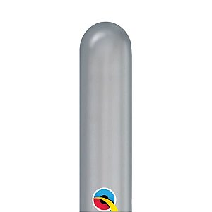 Balão de Festa Canudo - Silver Chrome (Prata) 260" - 100 unidades - Qualatex - Rizzo Balões