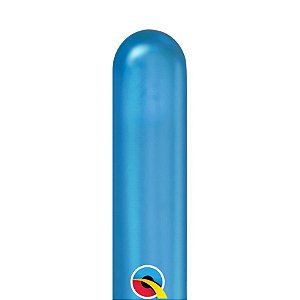 Balão de Festa Canudo - Blue Chrome (Azul) 260" - 100 unidades - Qualatex - Rizzo Balões