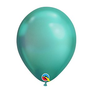 Balão de Festa Látex Liso Chrome - Green (Verde) - Qualatex - Rizzo