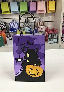 Sacola para Lembracinha do Halloween  Kraft  - Ref 4556 -  13,5 cm x 8cm x 19 cm  - 10 unidades - Rizzo