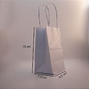 Sacola para Lembracinha  Kraft Branco - Ref 6710 - 9,5x7,5x15cm - 10 unidades - Rizzo