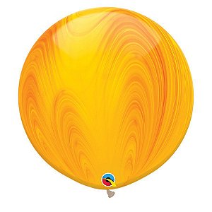 Balão Gigante Decorado 3ft (90 cm) - Yellow Orange Superagate (Arco-íris Amarelo e Laranja) - 2 Un - Qualatex - Rizzo Balões