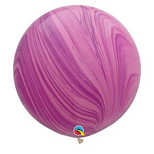 Balão Gigante Decorado 3ft (90 cm) - Pink Violet Superagate (Arco-íris Rosa e Violeta) - 2 Un - Qualatex - Rizzo Balões