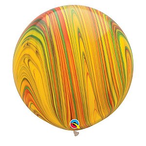 Balão Gigante em Látex 3ft (90 cm) - Traditional Superagate (Tradicional SuperAgate) - 2 Unidades - Qualatex - Rizzo Balões