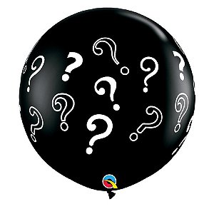 Balão Gigante em Látex 3ft (90 cm) - Question Marks (Chá Revelação) - 2 Unidades - Qualatex - Rizzo Balões