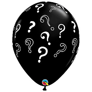 Balão de Festa Látex Decorado - Question Marks (Chá Revelação) - 16" - 50 Unidades - Qualatex - Rizzo Balões