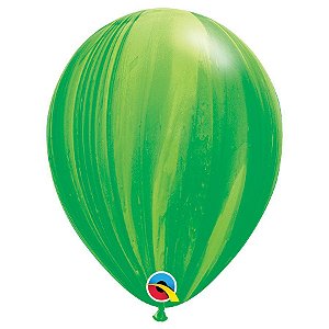 Balão de Festa Decorado - Green Superagate (Verde SuperAgate) - 11" - 25 Un - Qualatex - Rizzo Balões