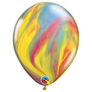 Balão de Festa Decorado - Traditional Superagate (Tradicional SuperAgate) - 11" - 25 Unidades - Qualatex - Rizzo Balões