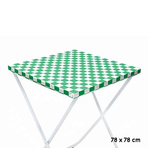 Toalha Plástica Cobre Manchas Perolizada - 78 x 78 cm - Xadrez Verde Bandeira - 10 unidades - CampFestas - Rizzo