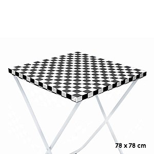 Toalha Plástica Cobre Manchas Perolizada - 78 x 78 cm - Xadrez Preto - 10 unidades - CampFestas - Rizzo