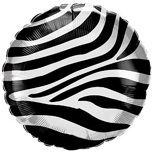 Balão 18'' Redondo - Listras de Zebra - 1 unidade - Rizzo Balões