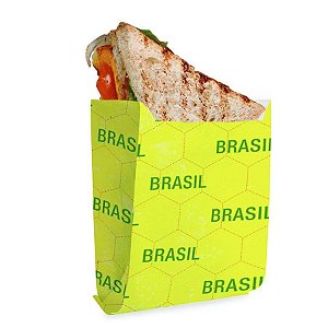 Saquinho De Pipoca - Vai Brasil P - 8cm x 10cm - 50 unidades - Cromus - Rizzo