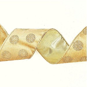 Fita Natalina Bolinhas Cor de Nude - Cromus Natal - 1 unidade - Rizzo