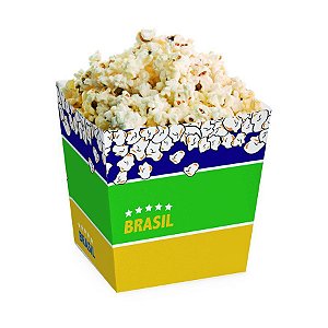 Balde de Pipoca Festa Brasil - 13x13 cm - 8 unidades - Cromus - Rizzo