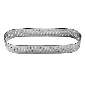 Aro Inox Micro-Perfurado - Oval - 25X4X2Cm  - 1 unidade - Cromus Allonsy - Rizzo  Balões