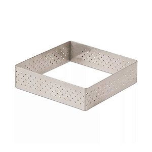 Aro Inox Micro-Perfurado - Quadrado - 14X14X2Cm  - 1 unidade - Cromus Allonsy - Rizzo  Balões