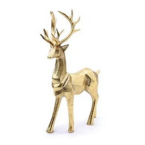 Decoração de Rena Dourada - “Rena em Pé” - Cromus Natal - 1 unidade - Rizzo Balões