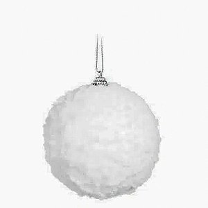 Bola de Árvore de Natal Nevada Branca - 8 cm - “Nevada Branca” - Cromus Natal - 6 unidades - Rizzo Balões