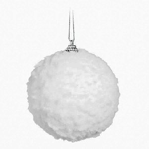 Bola de Árvore de Natal Nevada Branca - 10 cm - “Nevada Branca” - Cromus Natal - 4 unidades - Rizzo Balões