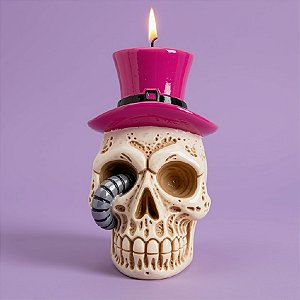 Vela Decorativa - Caveira com Lagarta - 1 unidade - Rizzo